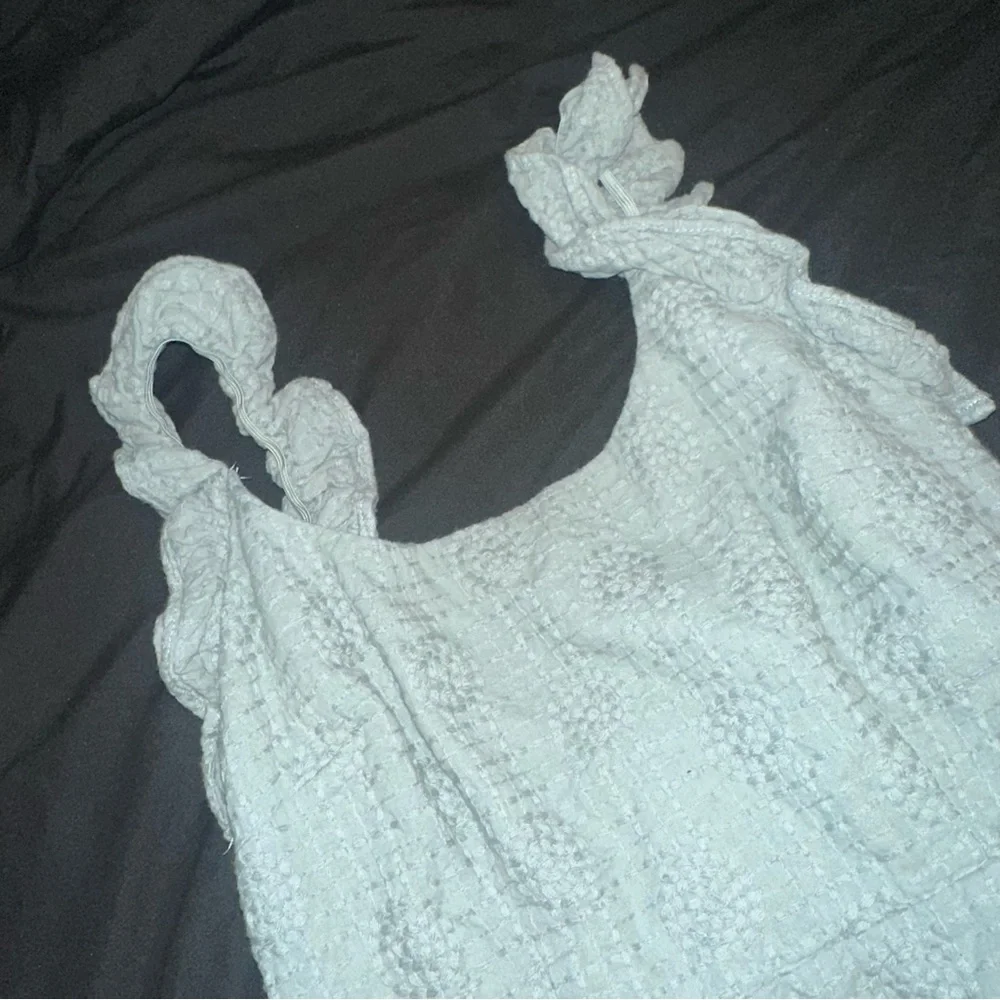 Annie Ruffle Shoulder Strap Super Mini Dress Olive - Picture 3 of 7